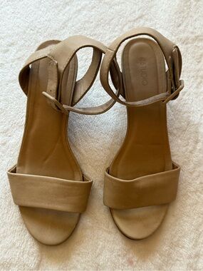 Tan Ankle-Strap Sandals